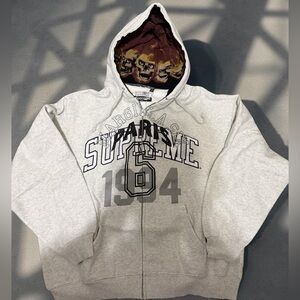 Supreme x Maison Margiela Zip Up Hoodie grey Size XL